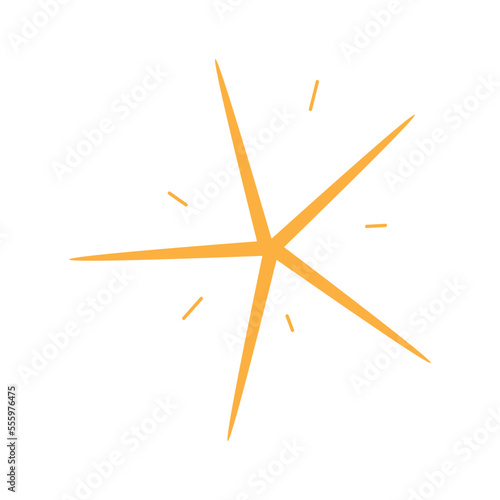 Hand drawn sparkling star. Retro abstract illustration with hand drawn sparkle for celebration design. Geometric shape.