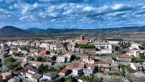 Aerial view from a drone. Berdun. Municipality of the Canal de Berdún.The Jacetania. Huesca, Aragon, Spain, Europe photo