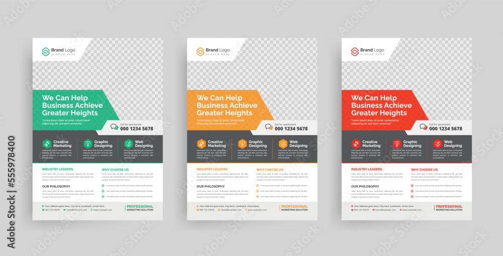 Modern corporate business flyer template and multipurpose brochure cover page design