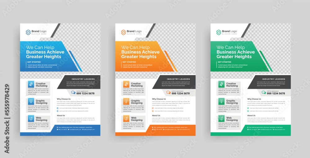 Modern corporate business flyer template and multipurpose brochure cover page design