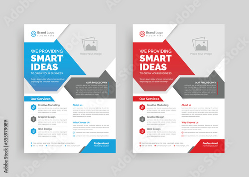 Modern corporate business flyer template and multipurpose brochure cover page design