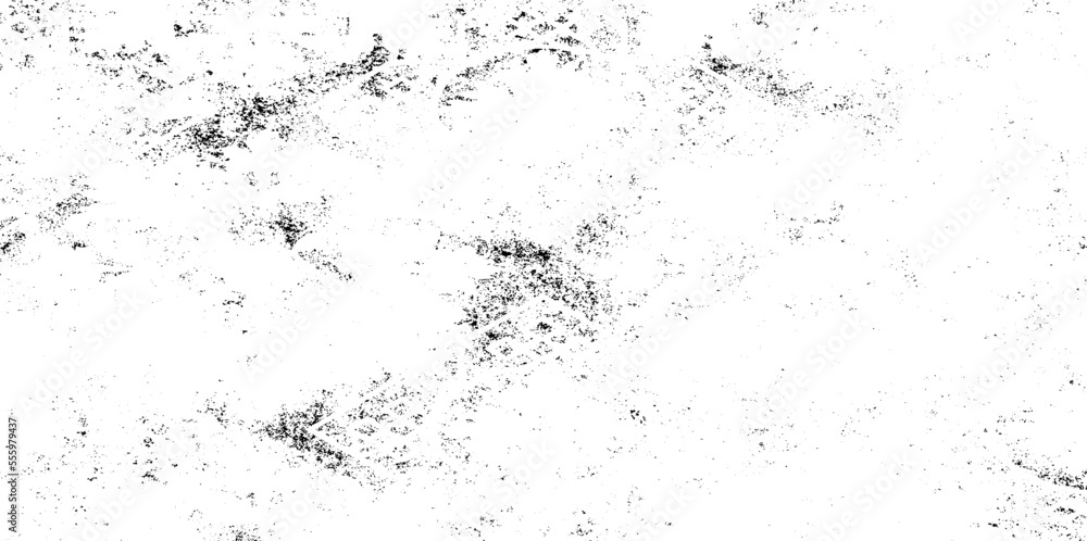 Monochrome texture composed of irregular graphic elements. Distressed uneven grunge background. Abstract vector illustration. Overlay for interesting effect and depth. Isolated on white background.