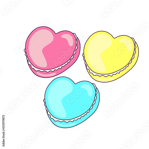 Colorful Macaroons in the Shape of a Heart for Day of Valentine