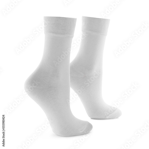 Pair of new socks isolated on white