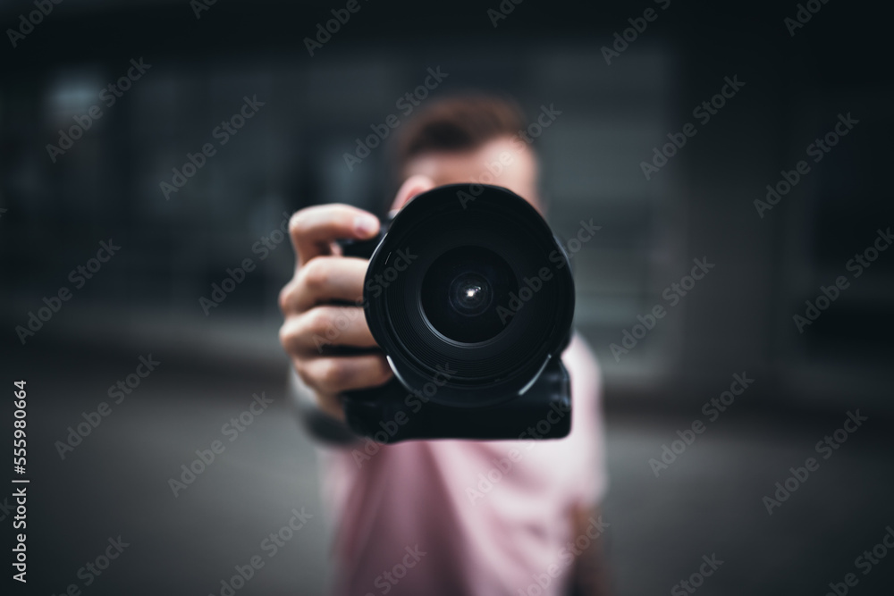man with a camera man with a camera