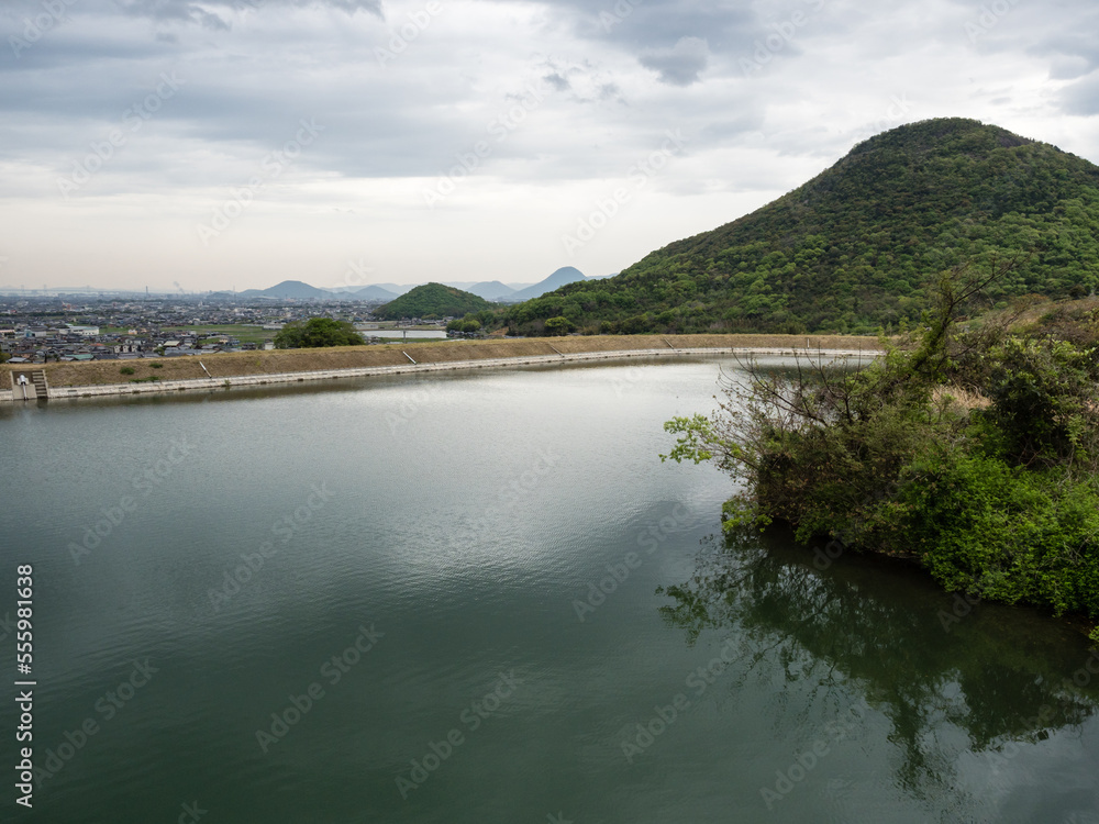 Scenic view at the entrance to Shusshakaji, temple 73 of Shikoku pilgrimage - Zentsuji, Kagawa prefecture, Japan