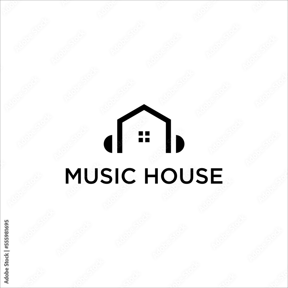 home and music logo vector