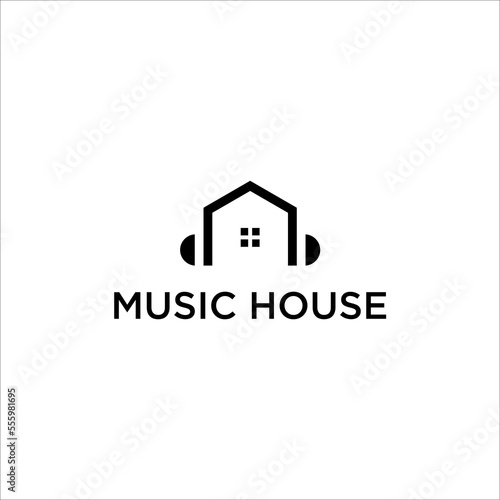 home and music logo vector