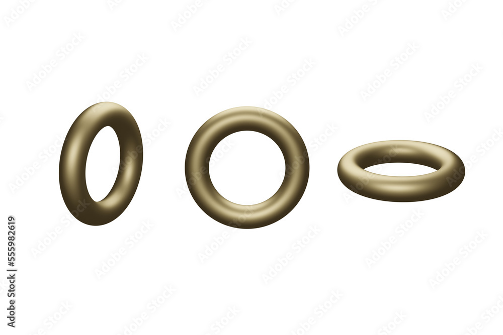 Chain isolated on Gold, 3D Chain isolated on Gold, 3D