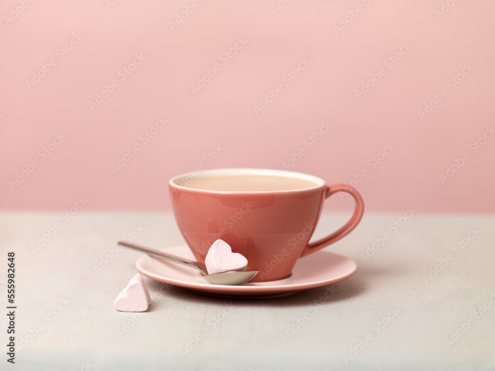 Hot Chocolate With Heart-shaped Marshmallows Hot Chocolate With Heart-shaped Marshmallows