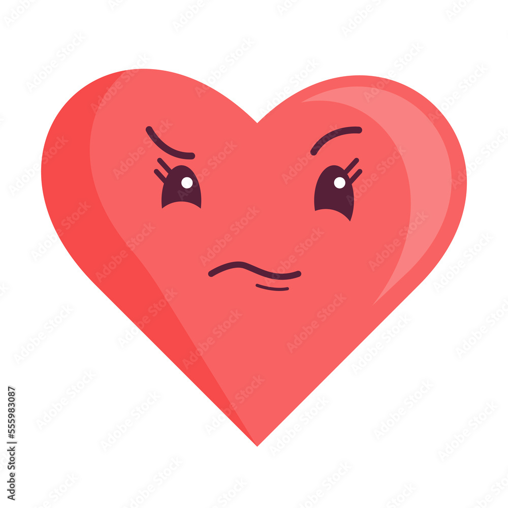 incredulous heart, Heart, love, romance or valentine's day red vector icon with kawaii emoji for apps and websites incredulous heart, Heart, love, romance or valentine's day red vector icon with kawaii emoji for apps and websites