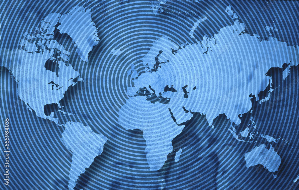 World Map and Radar Stock Illustration | Adobe Stock