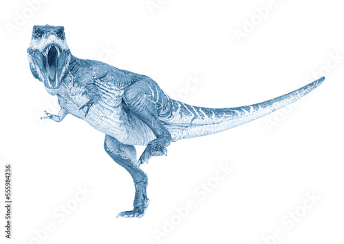 tyrannosaurus rex is walking slowly in white background © DM7