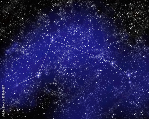 Outline of Constellation of Aries in Night Sky photo