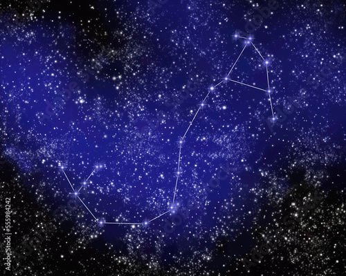 Outline of Constellation of Scorpio in Night Sky photo