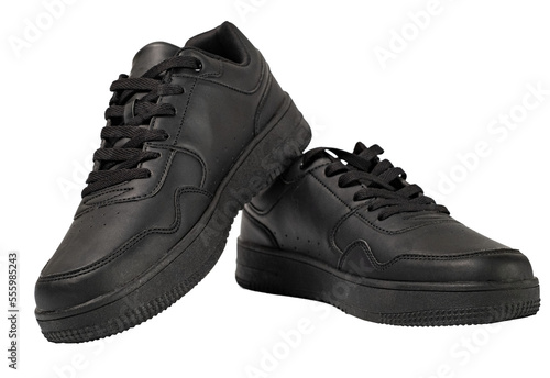 A pair of black sneakers.