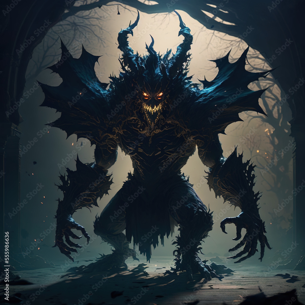 Fototapeta premium monster in the dark forest