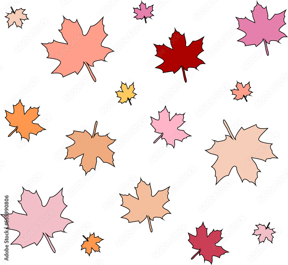 Seamless pattern with autumn leaves fallen Seamless pattern with autumn leaves fallen