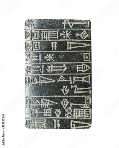 Plakat Cuneiform tablet isolated on white