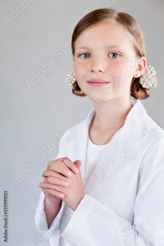 Portrait of Girl with Clapsed Hands photo