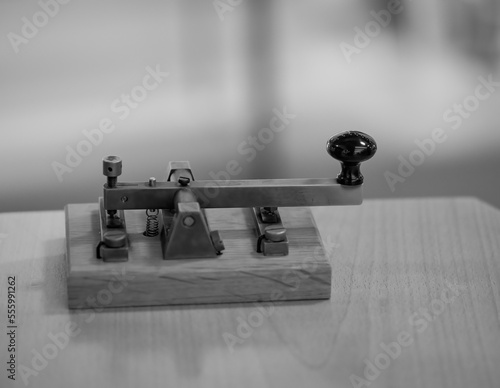 telegraph key of the telegraph machine photo