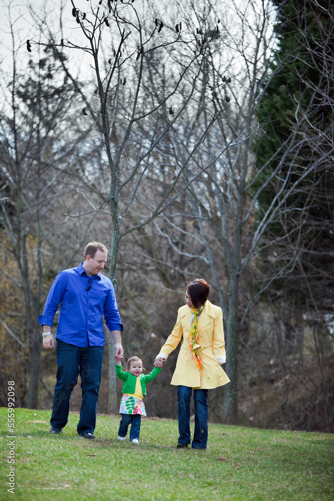 Family Walking in the Park, Bethesda, Maryland, USA Family Walking in the Park, Bethesda, Maryland, USA