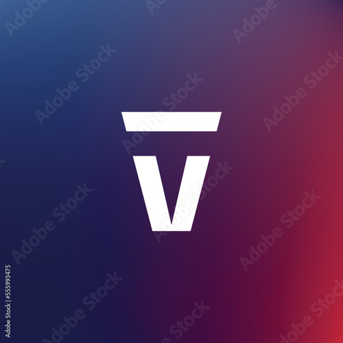 Vector symbol design consisting of letters T and V.