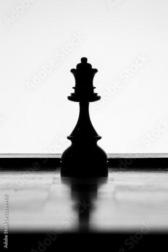 Queen chess piece silhouette on a white background 