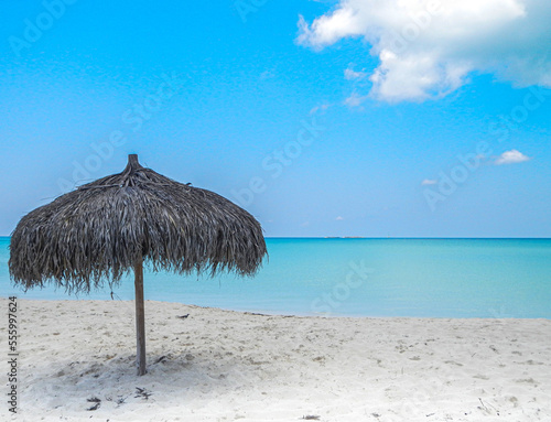 Palapa on the Paraiso Beach in Cayo Largo Cuba
