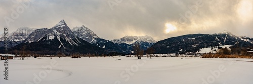 Berg, Winter, Berge, Alpen, Schnee, Berglandschaft, Sonnenspitze, Lermoos, Panorama