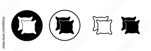 Pillow icon vector illustration. Pillow sign and symbol. Comfortable fluffy pillow