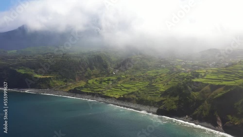 Wallpaper Mural Aerial view of the coastline of Flores island, Azores, Portugal. Torontodigital.ca