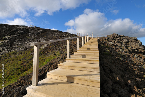 Stairs and Path, Grabrok, Borgarnes, Varmaland, Iceland photo