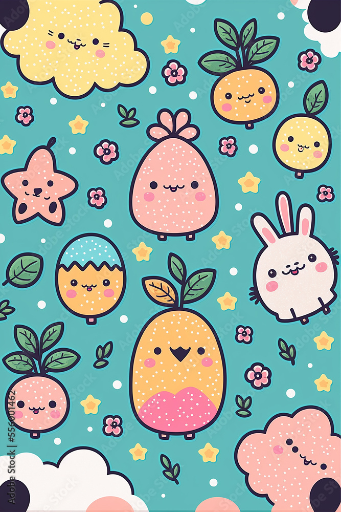 Cartoon Easter characters, Generative Ai Cartoon Easter characters, Generative Ai