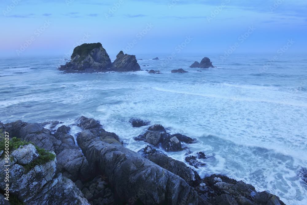 Coastline at Dawn, Cape Foulwind, Westport, South Island, West Coast-Tasman, New Zealand Coastline at Dawn, Cape Foulwind, Westport, South Island, West Coast-Tasman, New Zealand