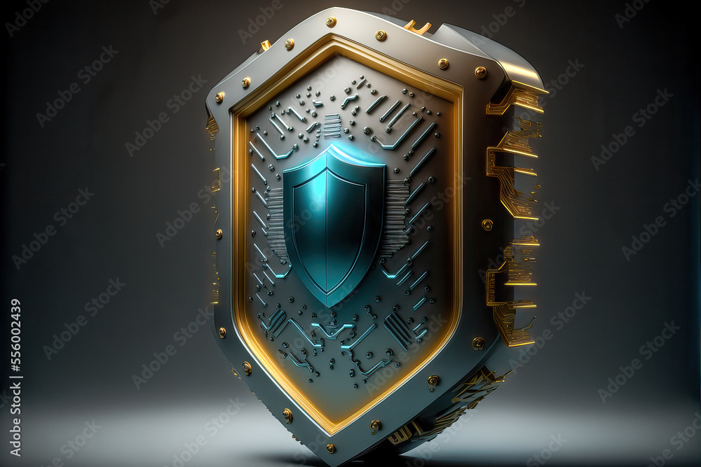 Fototapeta premium Data Security Data Protection 3D-Icon Cyberscurity and Internet Protection Sign of Security Generative AI Digital ART Illustration Backdrop Background Status Quo 