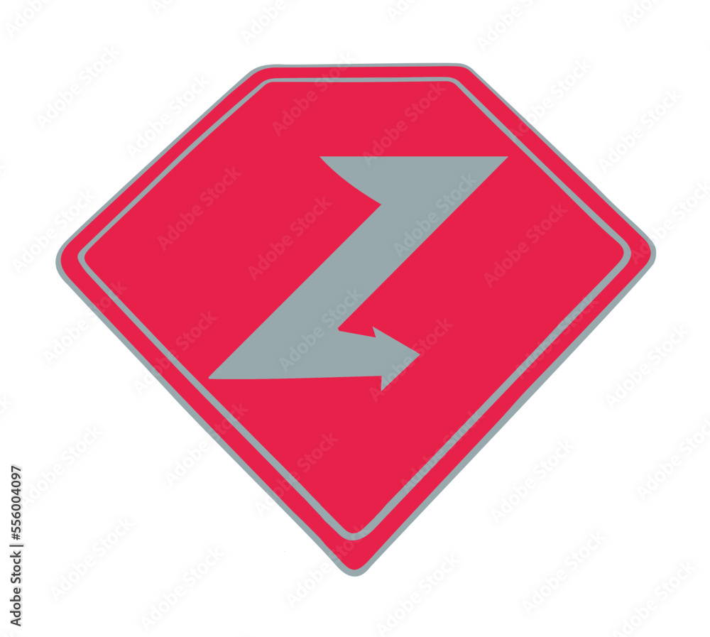 Template or red sign with letter Z symbol. Flat vector illustration of lightning sign Template or red sign with letter Z symbol. Flat vector illustration of lightning sign