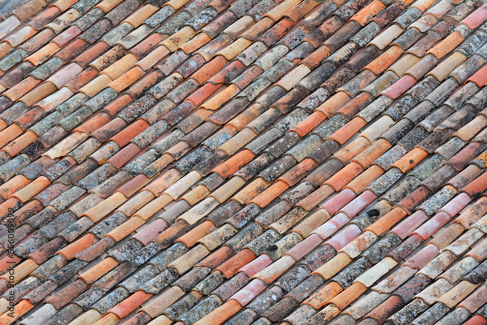 Clay Tile Roof, Roussillon, Vaucluse, Provence, France Clay Tile Roof, Roussillon, Vaucluse, Provence, France