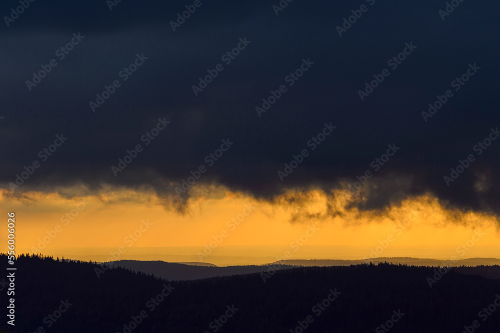 Ridges in Evening, Hohneck Mountain, Vosges Mountains, Alsace, France Ridges in Evening, Hohneck Mountain, Vosges Mountains, Alsace, France