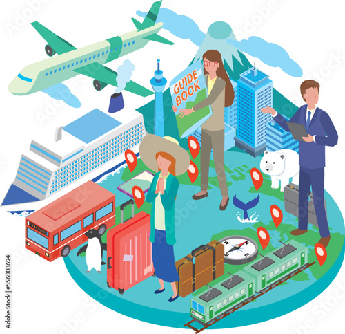 旅行会社やツアーのイメージイラスト