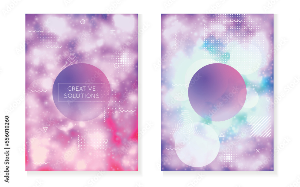 Abstract Fluid. Digital Texture. Magic Graphic. Shiny Pearlescent Elements. Trendy Flyer. Science Dots. Holographic Presentation. Violet Light Design. Purple Abstract Fluid