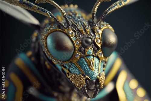 A bejeweled wasp face photo