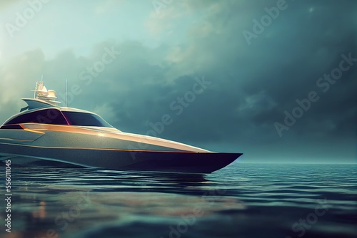 Luxurious yacht sailing the seas ,made with Generative AI