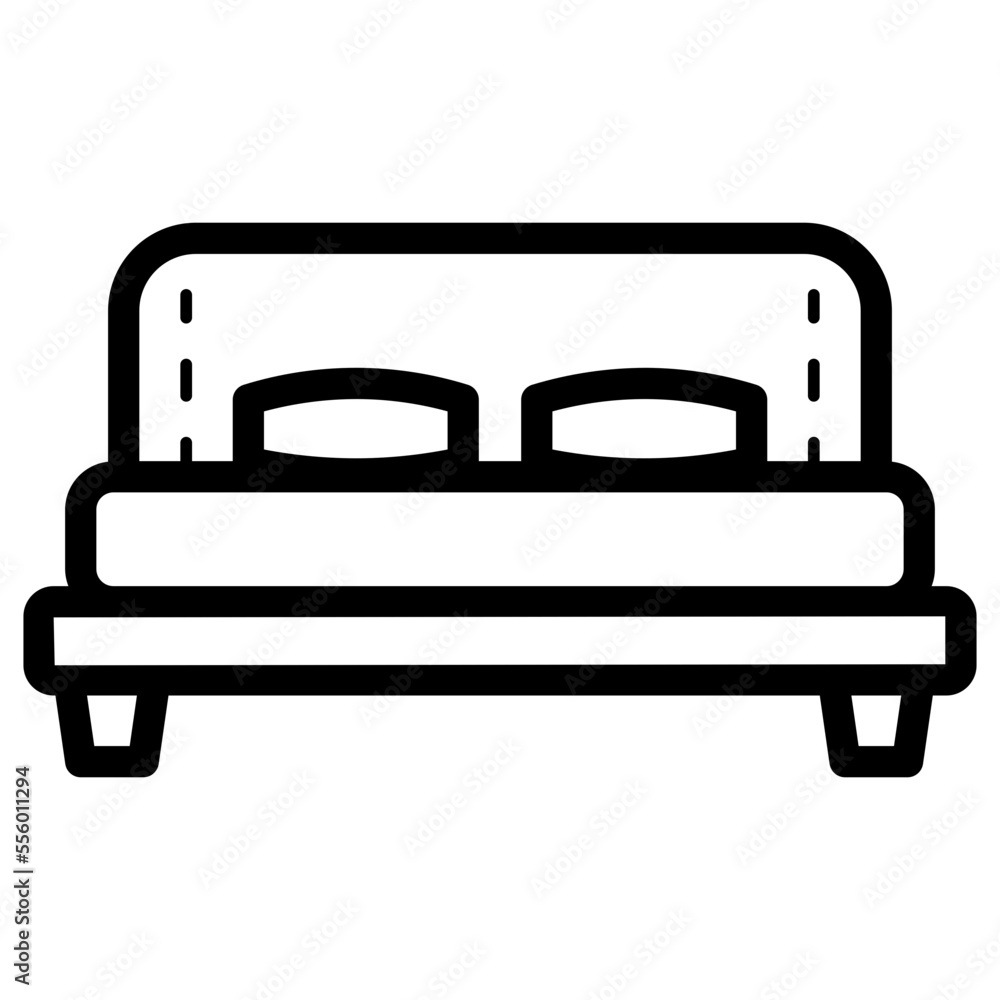 bed with pillows icon