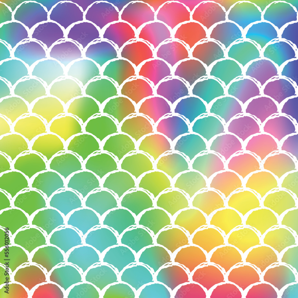 Holographic scale background with gradient mermaid. Holographic scale background with gradient mermaid.