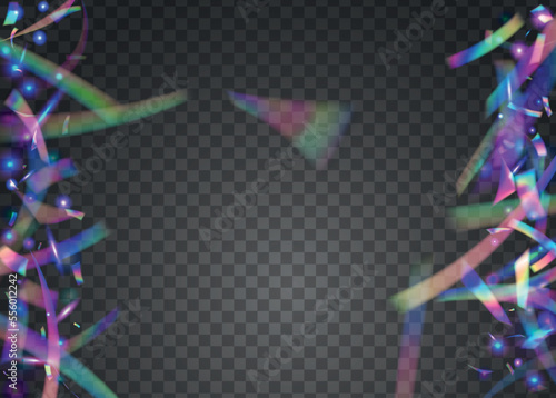 Rainbow Tinsel. Metal Element. Flying Foil. Cristal Texture. Retro Colorful Backdrop. Violet Laser Effect. Carnival Sparkles. Glitter Art. Pink Rainbow Tinsel