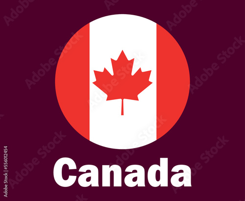 Canada Flag With Names Symbol Design North America football Final Vector North American Countries Football Teams Illustration