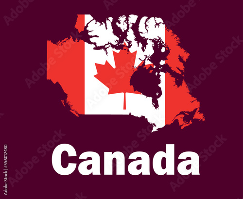 Canada Map Flag With Names Symbol Design North America football Final Vector North American Countries Football Teams Illustration © belkas