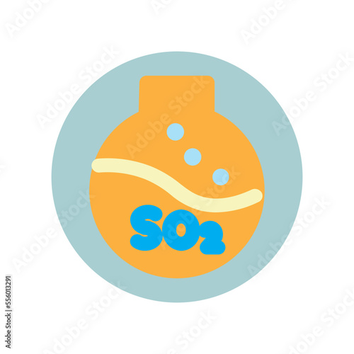 Sulphur Dioxide Flat Icon