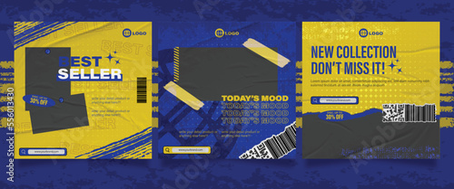 Modern streetwear social media post template design